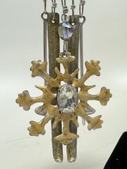 Vintage Lunch At The Ritz ST. MORITZ Ski/Snowflake Pierced Earrings