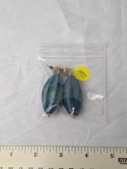 Vintage Designer 1992 Bronze Pave Gemstone Olive Tourmaline Blue Melon Earrings