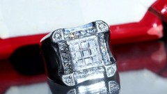 925 sterling silver size 11.25 ring 3.50ct cubic zirconia invisible set 17.90gr