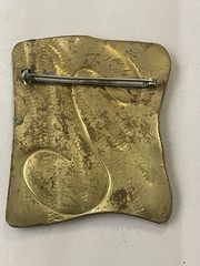 vintage copper and metal brooch