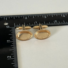 Vintage Hadley USA 12K Yellow Gold Filled Oval Bullet Back Cufflinks