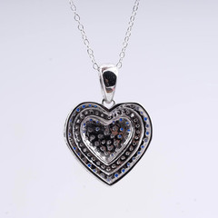Blue Sapphire Pendant Heart Shape Pendant 925 Sterling Silver Pendants Gifts