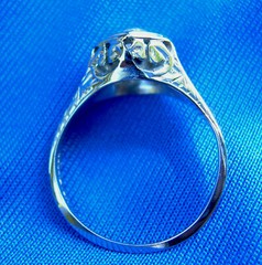Original EARTH MINED DIAMOND Deco Engagement Ring Antique Belais Solitaire 18K
