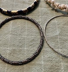 Vintage Mixed Lot 38 Bangle Bracelets Metal Plastic Leather