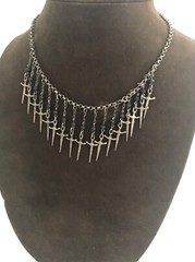 NWT Robert Lee Morris Elizabeth & James Sterling Dagger Necklace W/Pouch $595