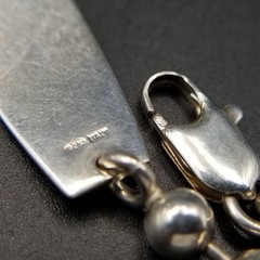 Italian Vintage Silver Medical Alert ID Bracelet Ball Chain Not specified