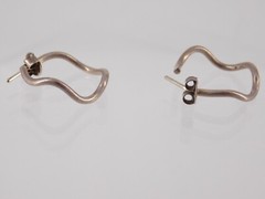 Vintage 950 Sterling Silver Wobble Hoop Earring 3.3g 7/8 Inch