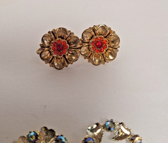 Lot of 5 Vintage Unbranded Rhinestone & 1 Gemstone Fashion Earrings
