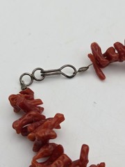 Vintage Long BRANCH CORAL NECKLACE With Spiky Spiny Sterling Screw Back Clip On
