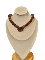 🔥 925 Silver 18K Gold Genuine Amber Necklace Pendant Butterscotch Cognac 68g
