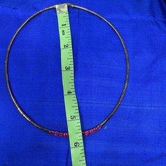 VTG Sterling Silver Ruby Colored Choker Necklace Signed BB ~14.58g ~17″ Korea