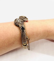 ART Arthur Pepper Double Headed Snake Bangle Bracelet Signed Vintage Jewelry