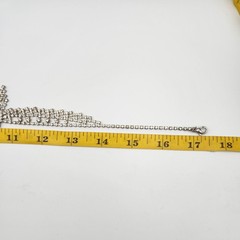 Vgt Glamorous Silver Tone Bib Style Choker/ Necklace w/ Cascading Rhinestones