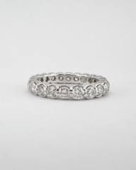 Designer 14k White Gold 1.75ct Diamond Eternity Wedding Stackable Band Ring Sz 4