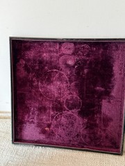 Antique Deep Red Velvet & Wood Watch / Jewelry Store Display Tray Stackable