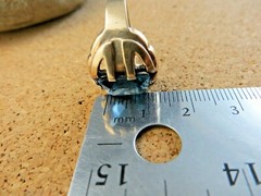 Antique 1920s Art Deco London Blue Topaz 10K Yellow Gold Ring Size 6.75 #940