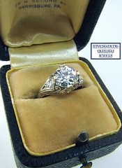 Antique 1920’s Art Deco Platinum Diamond Engagement Ring **1.70 CARATS**