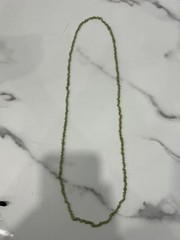 Green Stone Chip Bead Necklace Gemstone Beaded Strand 18 In Womens Boho