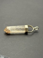 Vintage Sterling Silver Rutilated Quartz Pendant Crystal G20