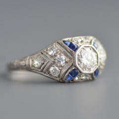 2Ct Art Deco Vintage Style Lab Created Diamond Engagement 14K White Gold FN Ring