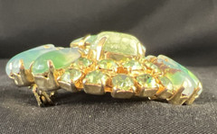Vintage DeLizza and Elster JULIANA Green Givre & Rhinestone with White Accents
