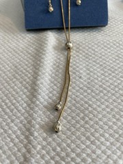 Avon Vintage 2001 Diamond Cut Accented Two Tone Lariat Set