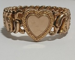 Vintage American Queen Pitman Keeler Heart Expansion Bracelet Sweetheart