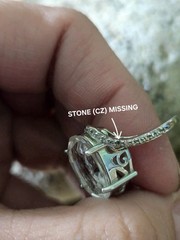 VINTAGE JTV OVAL CUBIC ZIRCONIA & 925 STERLING SILVER WOMENS RING SIZE 5