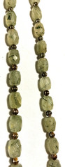 Vintage/Antique Prehnite Gemstone Faceted Beads Beaded Necklace