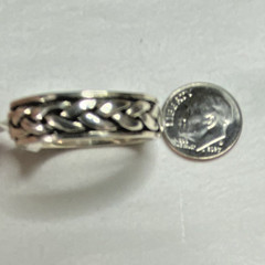 Vintage Sterling Silver Spinner Ring Wedding Band Size 14 NOS 8g