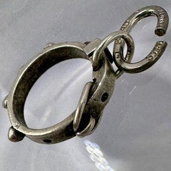 Studded Dog Collar Belt Buckle Pendant Charm Signed Beau Sterling Silver 925