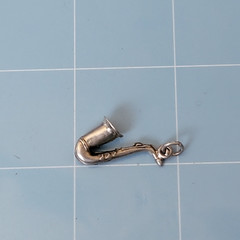 Vintage Sterling Silver Saxophone Horn Charm Pendant Wind Instrument