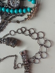 Estate Vintage Retail Costume Jewelry Turquoise & Silvertone 13Pc Jewelry Lot