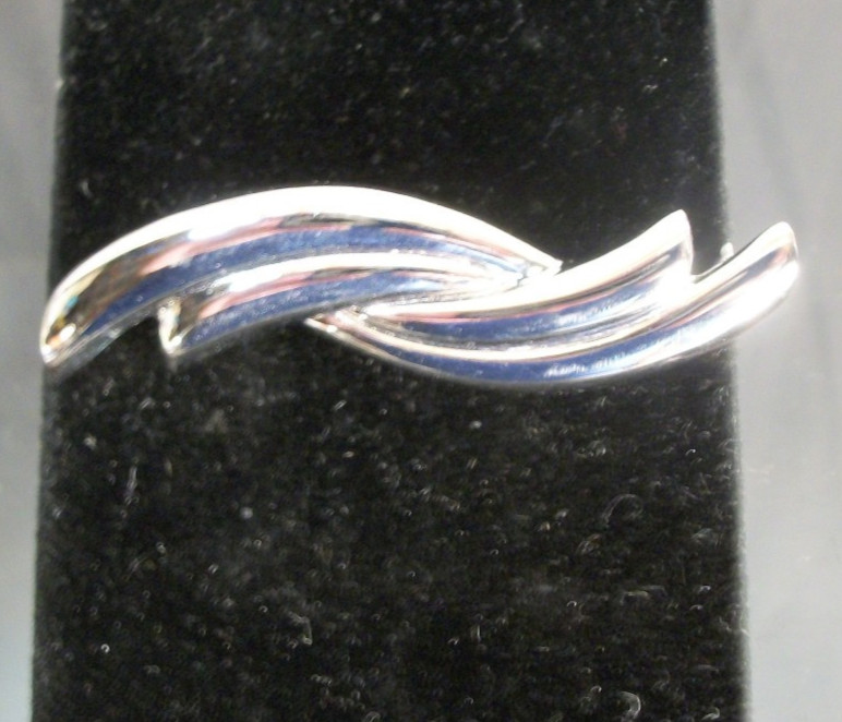 Vintage Brooch Monet Silver Tone Mid Century Modern Signed