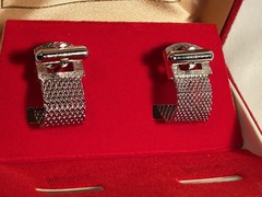 Swank Cufflinks Set Vintage With Blue Stones Comes In Original Box