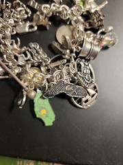 Vintage 925 Sterling Silver Loaded Charm Bracelet 104 Grams