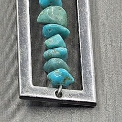 Vintage Cookie Lee Pendant Necklace Faux Turquoise Southwestern Silver Tone
