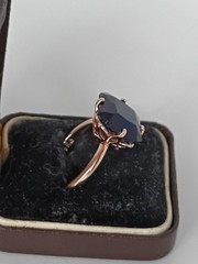 Vintage 1990-s 14 Ct Rolled Gold Sapphire Ring Size UK N US 6 3/4- Hallmarked!