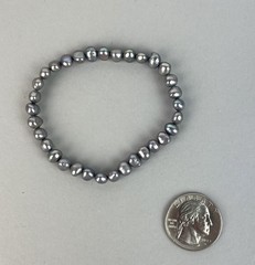 Vintage 90s expandable freshwater cultured pearl Bracelet Gray