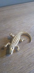 Vintage Alligator Pin Brooch Pendant Gold Toned Crocodile🐊 Retro Floridian