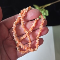 Vintage Angel Skin Coral Nuggets Choker Necklace 16″L