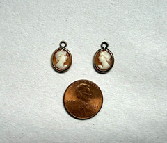 Petite Cameo Pendants, Gold, Vintage, Good Condition