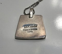 Vtg 925 Frank & Brihilda Coriz Multi-stone Pendant on 14K White Gold Rope Chain