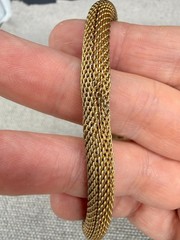 Vintage Mesh Lariat Necklace Earrings Gold Tone Rhinestones Colored Stones READ