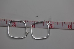 Square Tube Hoop Earrings Sterling Silver