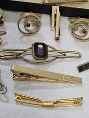 Lot Of Cufflinks, Tie Clips Collar Bar – 16 Pieces Some Signed Anson Phili Badge