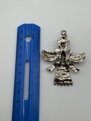 SILVER TONE THUNDERBIRD PENDANT TURQUOISE MARQUISE SOUTHWESTERN WOMENS STATEMENT