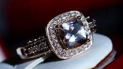 14k rose gold ring 1.45ct morganite natural diamond sz 7 halo 5.50g LeVian N3040