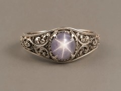 Natural Star Sapphire Ring 925 Sterling Silver Vintage Filigree Handmade Gift