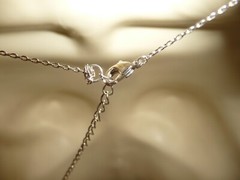 TCS DELICATE TINY CLEAR CRYSTAL PENDANT SWAROVSKI on CHAIN NECKLACE #7/21A